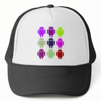 Nine Bug Droids (Android Multiple Purple Colors) Mesh Hat