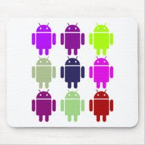 Nine Bug Droids (Android Multiple Purple Colors) Mouse Pad
