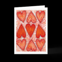 "Nine Hearts of Love" Greeting Card
