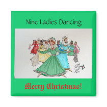 Nine Ladies Dancing magnets by codfishlady Nine Ladies Dancing magnets