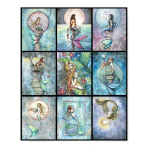 Nine Mermaids in One Poster by Molly Harrison posters