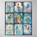 Nine Mermaids in One Poster by Molly Harrison