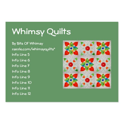 Nine Patch Heart Quilt Business Card Templates (front side)