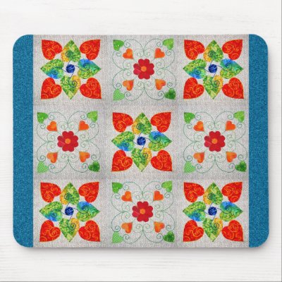 Nine Patch Heart Quilt Mouse Pads by WhimsyQuilts