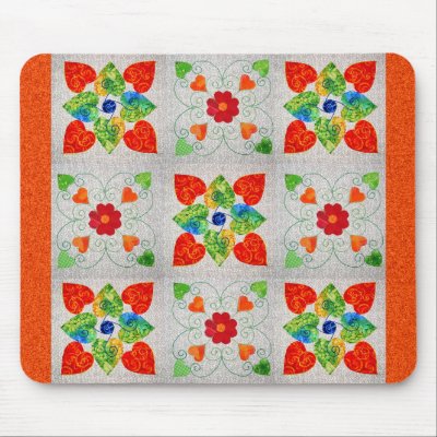 Nine Patch Heart Quilt Mouse Mats by WhimsyQuilts