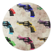 Nine Revolvers Round Stickers