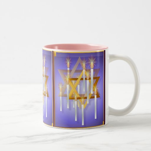 Nine White Candles and Star Mugs