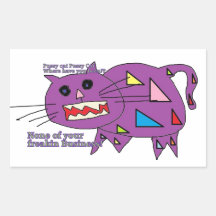 ¡Ninguna de su postal del negocio del freakin!! Rectangular Pegatina