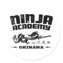 Ninja Academy Okinawa Kill Bill Round Stickers