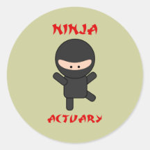 Ninja Actuary Round Sticker
