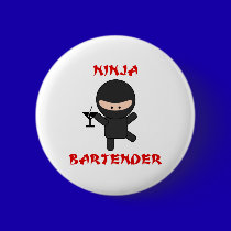 Ninja Bartender Holding Martini buttons