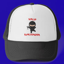 Ninja Bartender Holding Martini hats