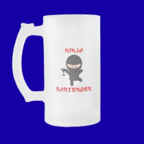 Ninja Bartender Holding Martini mugs