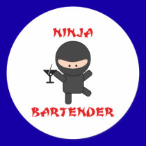 Ninja Bartender Holding Martini stickers