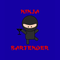Ninja Bartender Holding Martini t-shirts