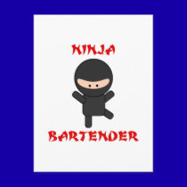 Ninja Bartender Plain postcards