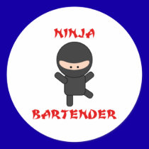 Ninja Bartender Plain stickers