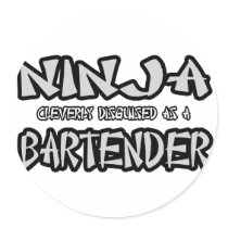 Ninja...Bartender Stickers