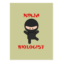 ninja biologist postcard