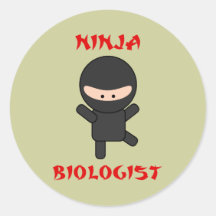 ninja biologist round sticker