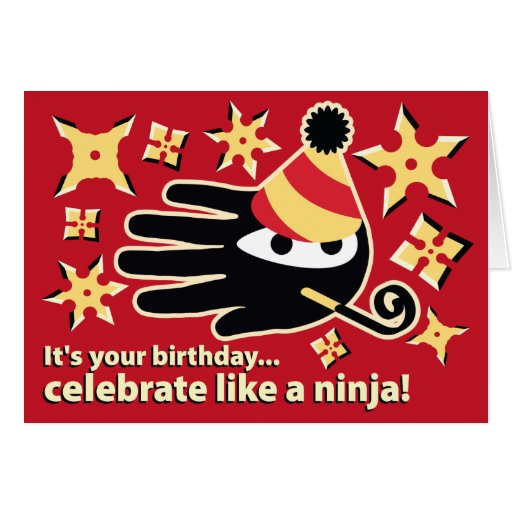 NInja Birthday Card. Celebrate like a ninja