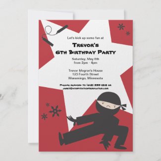 Ninja Birthday Party Invitation