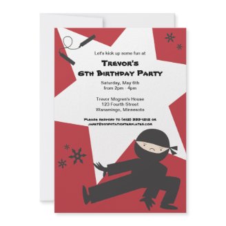 Ninja Birthday Party Invitation