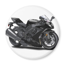 Ninja Black Bike Refrigerator Magnet