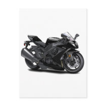 Ninja Black Bike Postcard