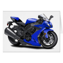 Ninja Blue Bike Greeting Cards