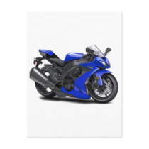 Ninja Blue Bike Postcard