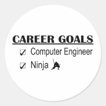 Ninja Career Goals - Computer Engineer Round Sticker