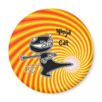 Ninja Cat Firekick Magnet magnets