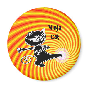 Ninja Cat Firekick Magnet by petserrano
