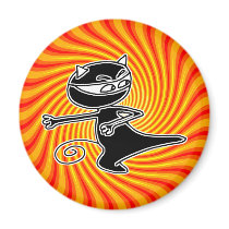 Ninja Cat Firekick Magnet magnets