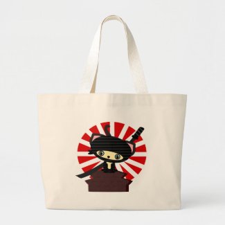 ninja cat kawaii canvas bag
