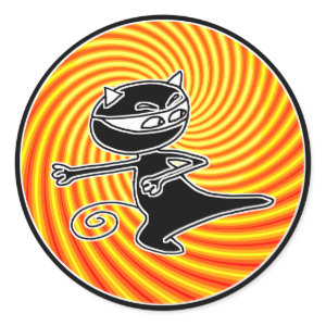 Ninja Cat Seal Round Stickers by petserrano