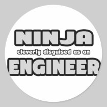 Ninja Cleverly Disguised As An Engineer Round Stickers