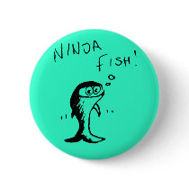 Ninja Fish Button Badge