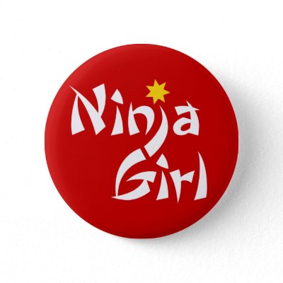 Ninja Girl Pinback Buttons
