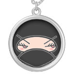 Ninja Girl Face! Round Ninjadorables Necklace
