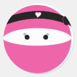 Ninja Girl Round Sticker