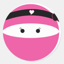 Ninja Girl Round Sticker