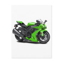 Ninja Green Bike Postcards