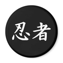 Ninja in Japanese Kanji Fridge Magnets