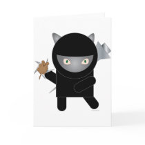 ninja kitty greeting card