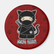 Ninja Kitty! In Red Magnet