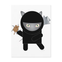 ninja kitty post card