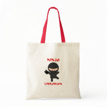 Ninja Librarian with Book Canvas Bags