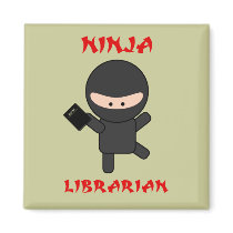 Ninja Librarian with Book Magnet